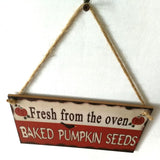 Baked Pumpkin Seed Wooden Hanging Plaque Harvest Pumpkin Thanksgiving Sign