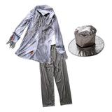 Max Zombie Gentlemen Costume Hat Set Adult Ghost Groom Halloween Fancy Dress