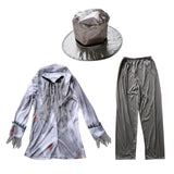 Max Zombie Gentlemen Costume Hat Set Adult Ghost Groom Halloween Fancy Dress