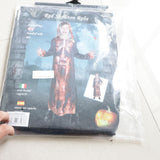 Max Halloween Kids Flame Skeleton Hooded Robe Costume Halloween Fancy Dress  M