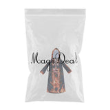 Max Halloween Kids Flame Skeleton Hooded Robe Costume Halloween Fancy Dress  L