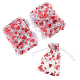 Max 100pcs Organza Love Heart Drawstring Gift Pouch Candy Bag Wedding Favor
