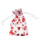 Max 100pcs Organza Love Heart Drawstring Gift Pouch Candy Bag Wedding Favor