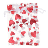 Max 100pcs Organza Love Heart Drawstring Gift Pouch Candy Bag Wedding Favor