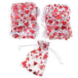 Max 100pcs Organza Love Heart Drawstring Gift Pouch Candy Bag Wedding Favor