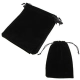 Max 10pcs Black Lint Cotton Jewelry Pouch Drawstring Bag Wedding Favor 13 x 18cm