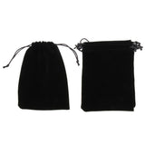 Max 10pcs Black Lint Cotton Jewelry Pouch Drawstring Bag Wedding Favor 13 x 18cm