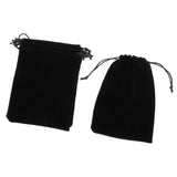 Max 10pcs Black Lint Cotton Jewelry Pouch Drawstring Bag Wedding Favor 13 x 18cm