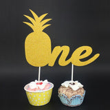 12 Pieces Pineapple One Cupcake Picks Cake Toppers for 1st Birthday