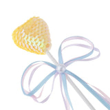 Max 6 Pieces Sequins Yellow Heart Bow Cake Topper Birthday Party Cupcake Picks