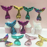 Pack of 6 Lovely Rainbow Sequins Mermaid Cake Topper Wedding Birthday Party Cupcake Picks
