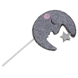 Max 6 Pieces Glitter Sleeping Moon Cake Topper Birthday Party Cupcake Picks