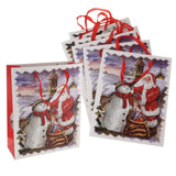 6pcs Large Christmas Santa Claus Snowman Gift Bags Handle Tote Bags Favor