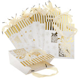 12pcs Set Christmas Glitter Paper Gift Bags Handle Christmas Party Favor