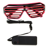 Halloween LED Light Up Shutter Glasses Masquerade Eye Mask Cosplay Pink