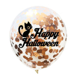 10 Pieces Halloween Theme Gold Confetti Helium Balloons Set Cat