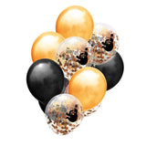 10 Pieces Halloween Theme Gold Confetti Helium Balloons Set Ghost