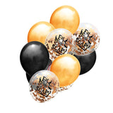 10 Pieces Halloween Theme Gold Confetti Helium Balloons Set Scary