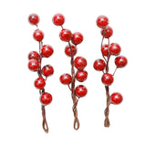 Max 3 Pieces Berry Holly Hairpins Woman Bridal Hair Sticks Wine Red