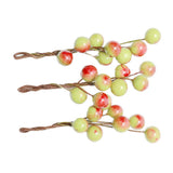 Max 3 Pieces Berry Holly Hairpins Woman Bridal Hair Sticks Green