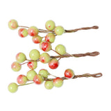 Max 3 Pieces Berry Holly Hairpins Woman Bridal Hair Sticks Green
