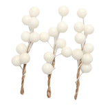 Max 3 Pieces Berry Holly Hairpins Woman Bridal Hair Sticks White