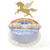 12pcs Flying Unicorn Cupcake Picks Cake Topper for Kids Party Decor Gold
