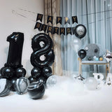 Number 0-9 Foil Latex Balloons Set Birthday Anniversary Party Decor Number 0