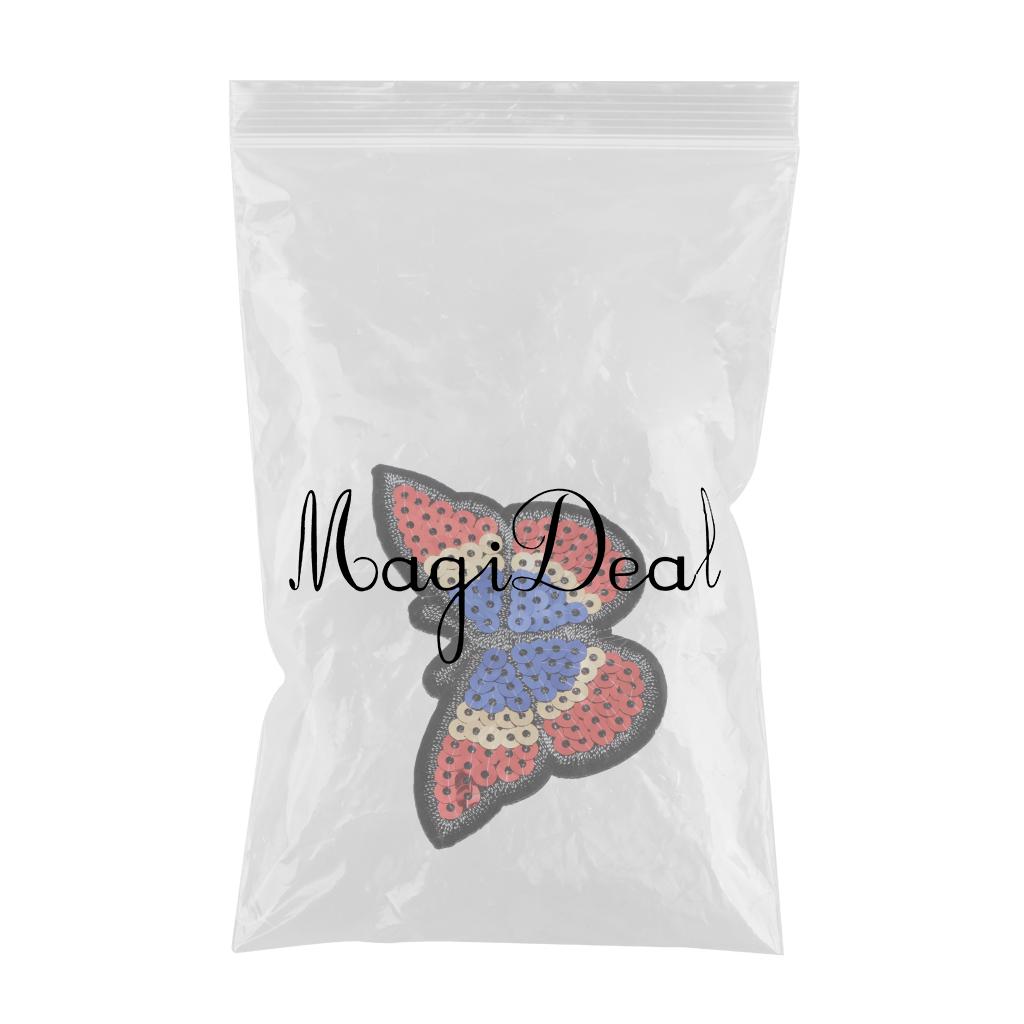 Maxbell 6pcs Butterfly Applique Sequin Sew Clothes Bag DIY Hairband Embroidery Patch