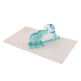 3D Pop Up Invitation Greeting Card With Envelope For Baby Shower Decor Bule