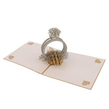 Maxbell 3D Pop Up Ring Wedding Greeting Invitation Cards With Envelope