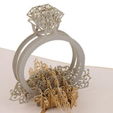 Maxbell 3D Pop Up Ring Wedding Greeting Invitation Cards With Envelope