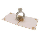Maxbell 3D Pop Up Ring Wedding Greeting Invitation Cards With Envelope