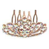 Max Girls Princess Tiara Crown with Comb Kids Hair Accessories Rose gold