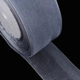 Max 45m Sheer Solid Organza Ribbon Tulle Roll Spool Gift Wrapping Silver Grey