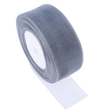 Max 45m Sheer Solid Organza Ribbon Tulle Roll Spool Gift Wrapping Silver Grey