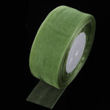 Max 45m Sheer Solid Organza Ribbon Tulle Roll Spool Gift Wrapping Green
