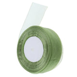 Max 45m Sheer Solid Organza Ribbon Tulle Roll Spool Gift Wrapping Green