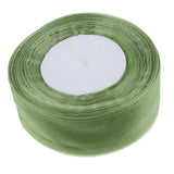 Max 45m Sheer Solid Organza Ribbon Tulle Roll Spool Gift Wrapping Green