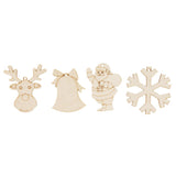 Pack of 20/Set Christmas Wooden Pieces DIY Craft Santa Snowflake Bell Deer Gift Tag with Box