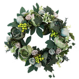 Max Artificial Peony Flower Door Wreath Rattan Garland Wedding Venue Decor 6
