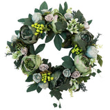 Max Artificial Peony Flower Door Wreath Rattan Garland Wedding Venue Decor 6