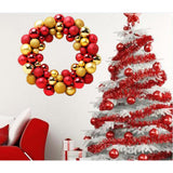 Christmas Balls Wreath Door Wall Ornament Garland Xmas Home Decor Red gold