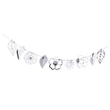 Christmas Flower Leaves Hollow Out Banner Garlands Hanging Decor Silver A