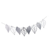 Christmas Flower Leaves Hollow Out Banner Garlands Hanging Decor Silver D