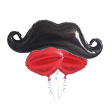 Maxbell Set of 3 Large Red Lips Mustache Foil Balloons Wedding Birthday Party Decorations