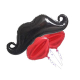 Maxbell Set of 3 Large Red Lips Mustache Foil Balloons Wedding Birthday Party Decorations