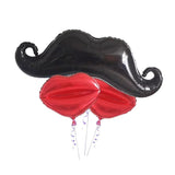 Maxbell Set of 3 Large Red Lips Mustache Foil Balloons Wedding Birthday Party Decorations