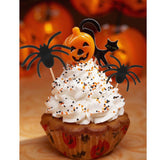 5pcs Halloween Spider Cupcake Picks Hallowmas Party Decoration Black