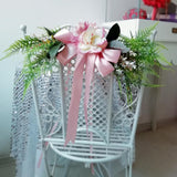 Max Artificial Chair Back Flower Ribbon Wall Door Wedding Venue Decoration D